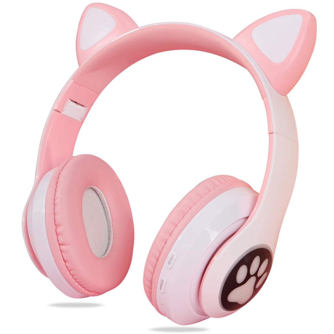 Children's Headphones with Cat Ears - Bluetooth 5.0 Wireless, Over-Ear with Microphone, LED RGB Light, Foldable Cat Ears