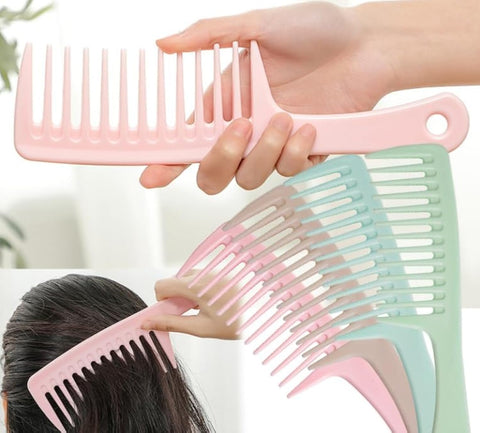 Wide Tooth Comb Detangling Hair Brush Paddle Hair Comb Care Handgrip Comb-Best Styling Comb for Long Wet or Curly Reduce Hair Loss and Dandruff & Headache - MULTI COLOR MODEL CUTE GIRL