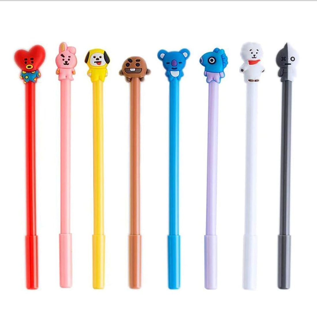 xutengy BTS Cartoon Animal Pens Black Ink Writing Pen Set Plastic Creative Gel Pens Office School Children Gift Stationery Supplies Set（8PCS)