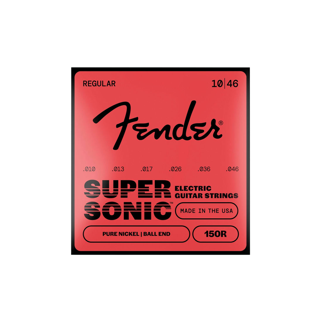 Fender 730150406 original electric guitar strings, pure nickel wound, ball end, 150r .010-.046