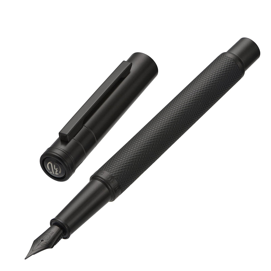 Matte Black Forest Fountain Pen Extra Fine Nib Classic Design with Converter and Metal Case Set by Hongdian
