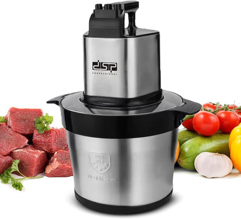 KM4089 Electric Kibbeh 1200W, 6L Stainless Steel, 4 Sharp Blades, 3 Speeds, Powerful Copper Motor – Ideal for Chopping and Mincing Meat, Vegetables, Cooking