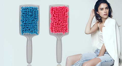 MICROFIBER HAIR BRUSH - Discover the perfect solution for faster hair styling with this lightweight, heat-resistant brush that massages your scalp while effectively reducing dandruff growth. (2 Pack)