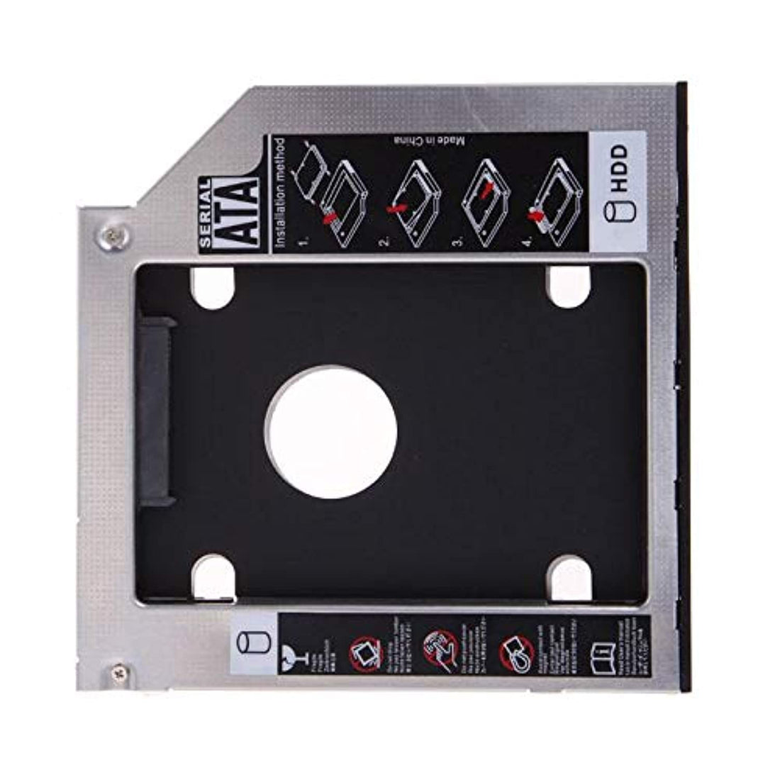 Generic 9.5mm Universal SATA 6.0GB Hard Drive/SSD Caddy for CD/DVD-ROM Optical Bay, Black