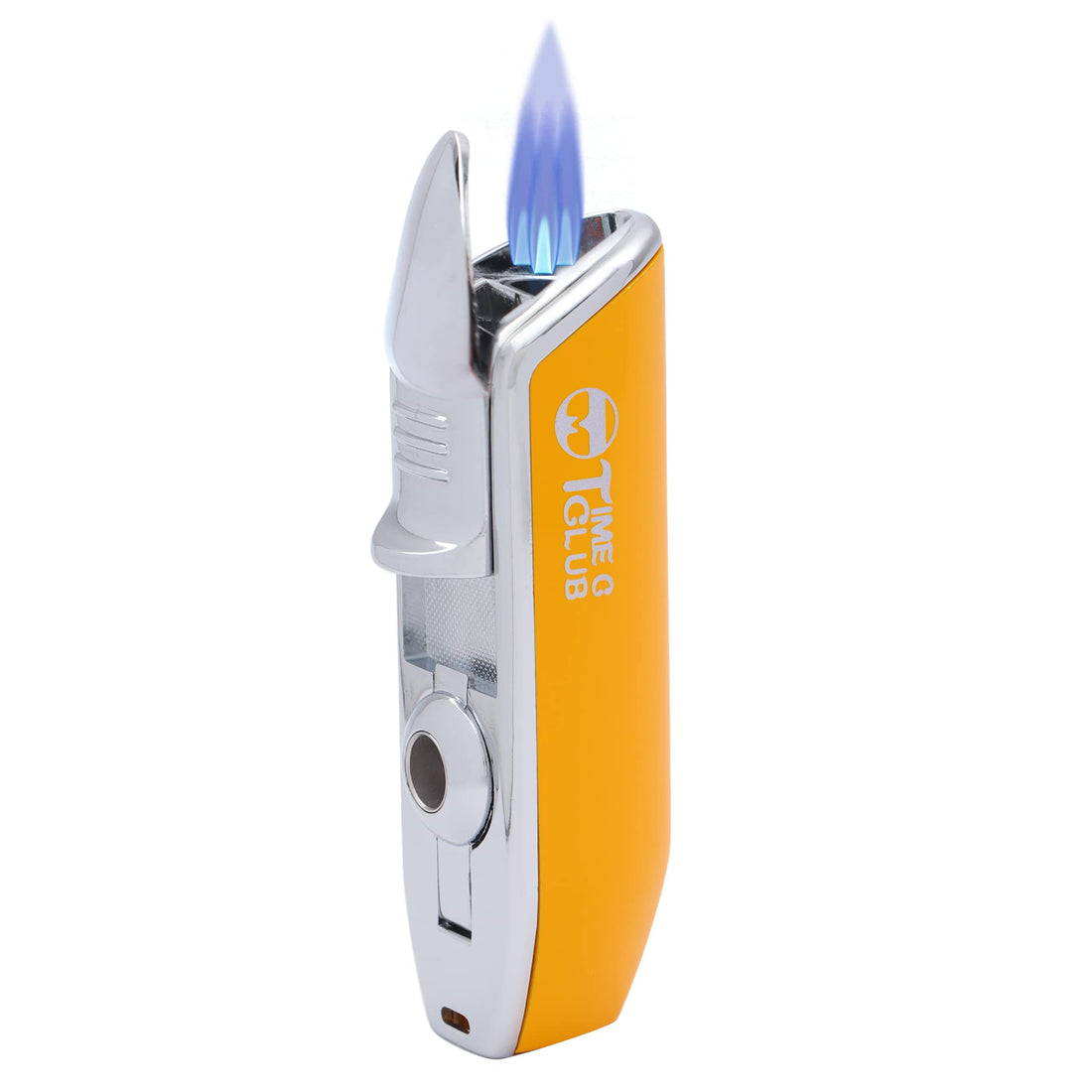 3 Jet Flame Lighter, Windproof Rechargeable Gas Lighter Adjustable Storm Lighter, Yellow Butane Lighter Ideal Festival Gift for Father Men528