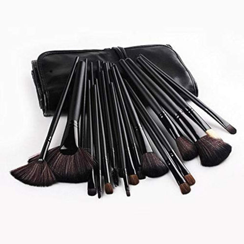 Makeup Brush Set with Wood Handle - 24 Pieces