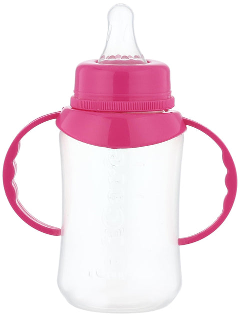 Icare feeding bottle bpa-free with handle- 150 ml - pink