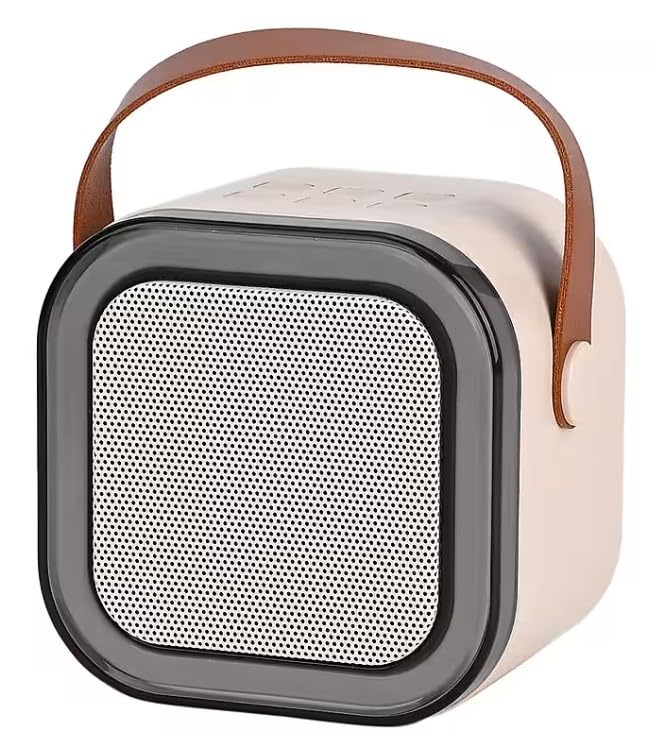 KM Technology Bluetooth Speaker BDT_AN-12 with RGB Light Support Hands-free Call, USB Drive, TF Card, AUX, FM Radio, WithOut Microphone - Beige