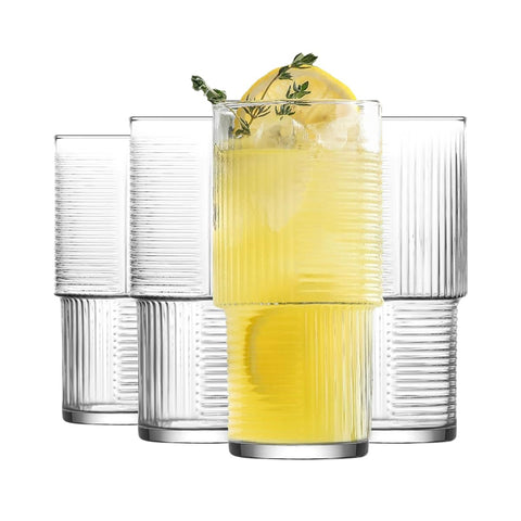 LAV HELEN Glass / 515 cc - 17.50 Oz / 6 Pcs/Elegant design, Trusted Brand, Attractive shape of Water, Sparkling Drink, Soft Drink, Smoothies, Juices, Cocktails