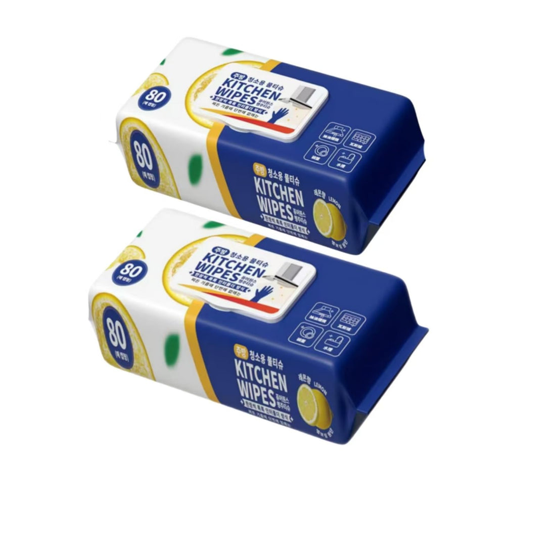 (2packs) Kitchen Wipes, 80 Count, Lemon Scented, Multi-Purpose Cleaning Wipes Absorbent and Disposable Cleaning Cloths. Safe on Skin and Multiple Surfaces.