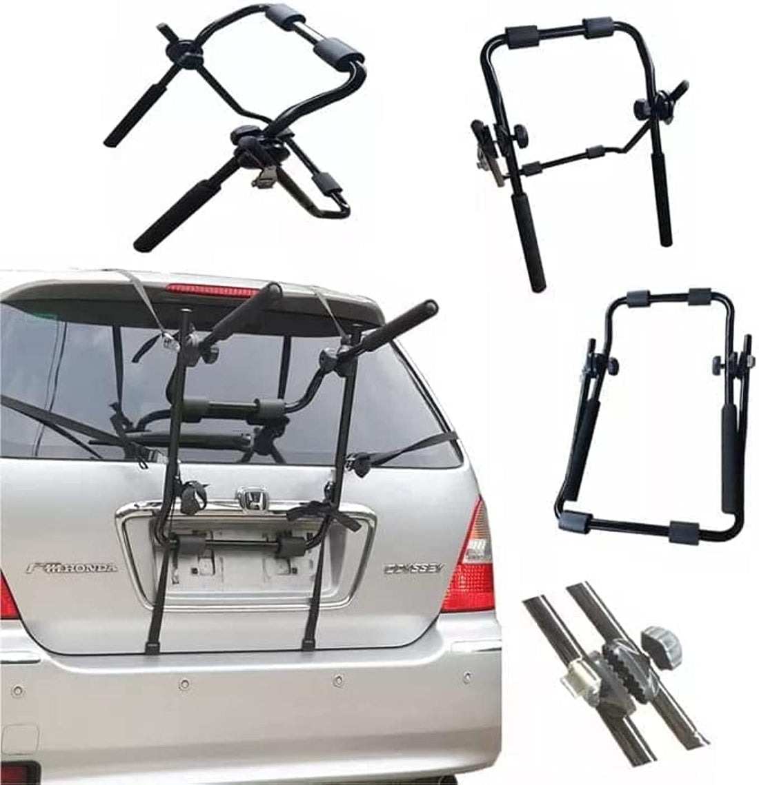 2 Bicycle Bicycle Car Holder Dual Folding Shelf for Most Sedan/Hatchback/Minivan SUV,Car Holder Rear Rack Bike Car Carrier Bicycle Rear Racks, SP304 (Wheel Holder)