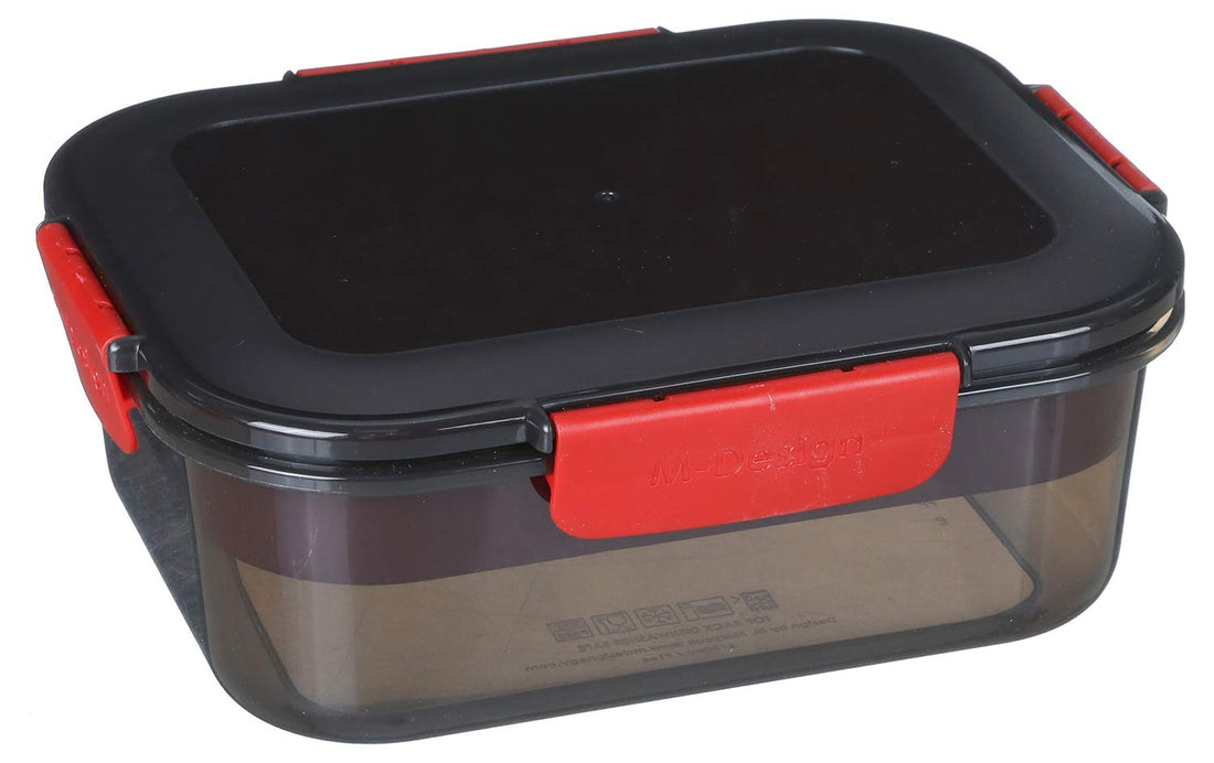 M Design Lunch Box - Black and Red, 2.1 Liter, 6447