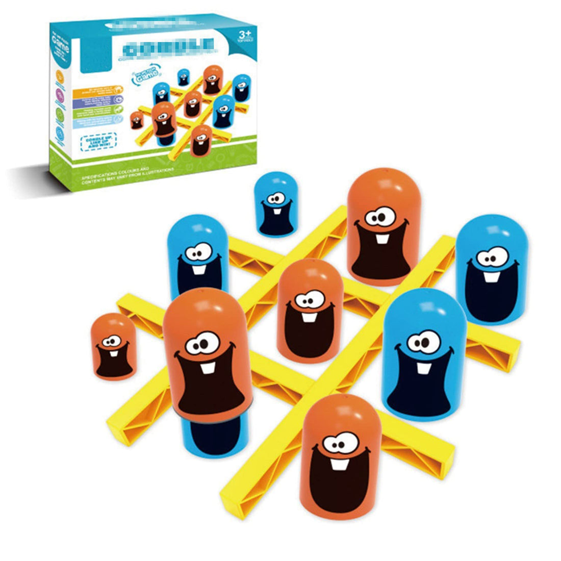Wonka Winnsell Big Eat Small Tic Tac Toe Game Set,Board Game Indoor, Surprise Tic Tac Toe, Blue Orange Gobblet Gobblers Board Game,Family Games to Play and Classic Game Home Decor
