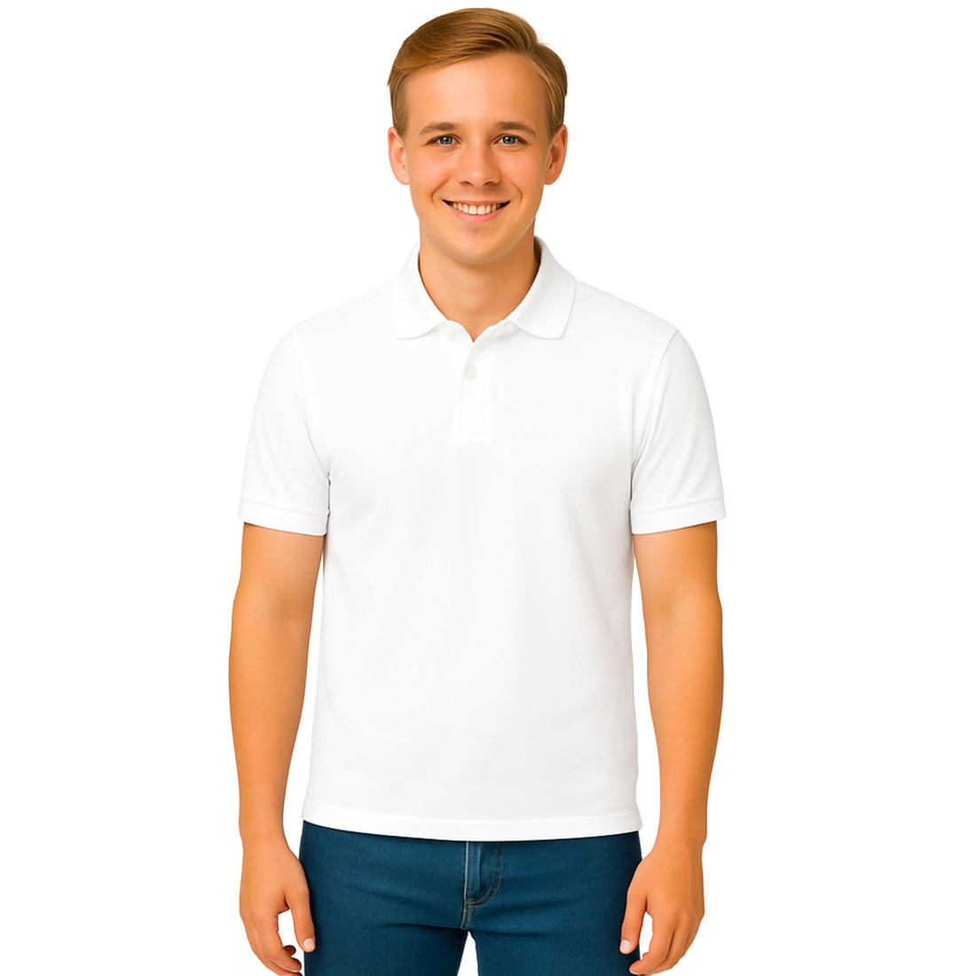 Men’s Polo T-Shirt – Classic Short Sleeve Casual Top, Soft Cotton Feel, Comfortable Fit for Daily Wear