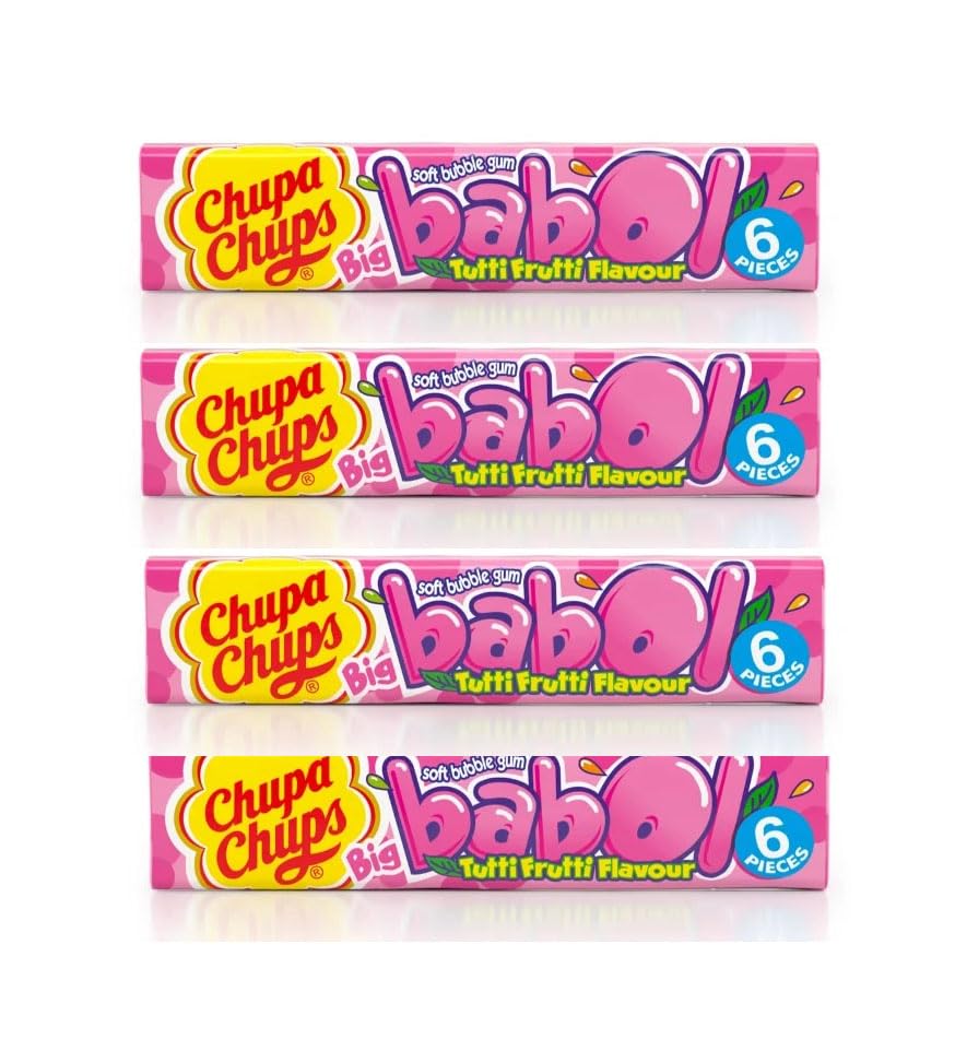 Chop Shops Big Babul Tutti Frutti Flavour Chewing Gum - 4 Pieces (6 Each) - Fruity Soft Gum - Imported