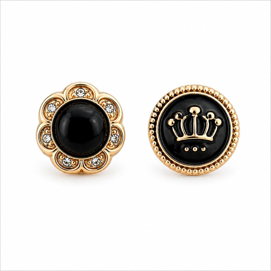 Magnetic Hijab Pins, Metal Scarf Magnets, Strong Hold, No-Damage, 2 Piece Set (Contemporary) (Royal Crown)