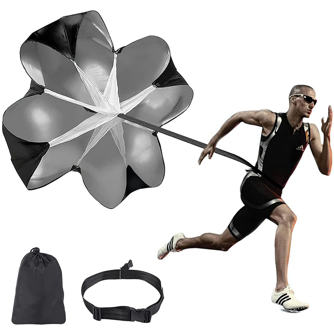 Bolivia's Resistance Parachute, 145cm Running Speed Training, Speed Training Parachute for Kids Youth and Adults, Speed Chute Resistance Running Parachute for Football, Soccer and Sport Speed Training