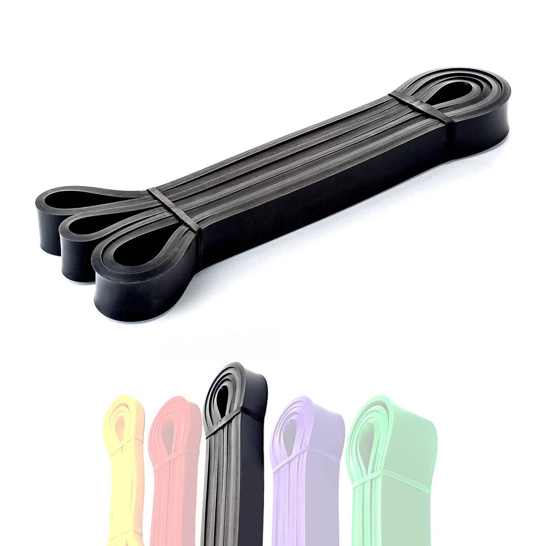Bonlala Strength Heavy Duty Resistance Stretch Loop Bands for Powerlifting Workout Exercise and Assisted Pull Ups Black