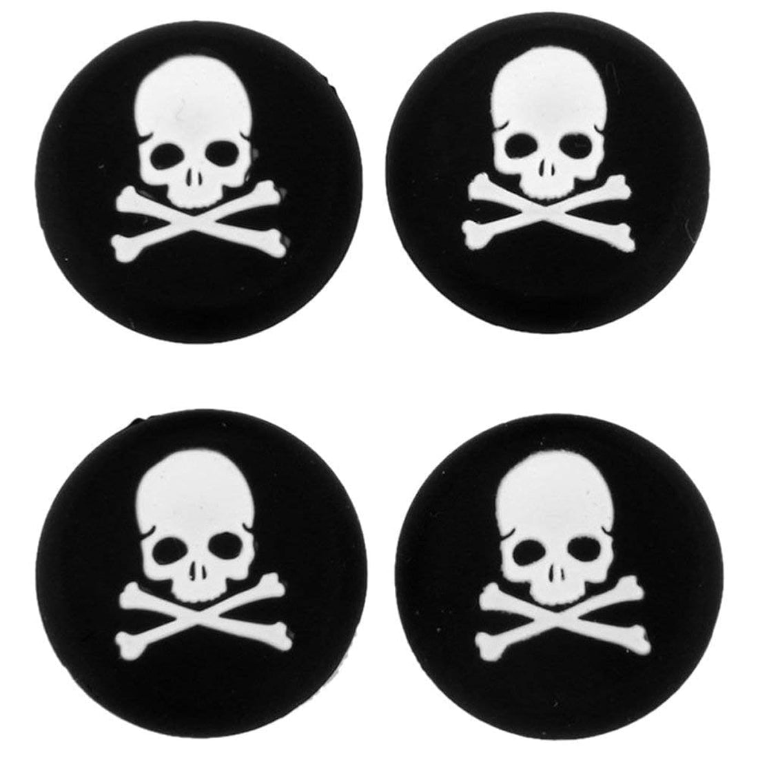 FeiYen Silicone Thumb Stick Grip Cap Joystick Thumbsticks Caps Cover for PS4 PS3 Xbox One PS2 Xbox 360 Game Controllers (White Skull 4PCS)