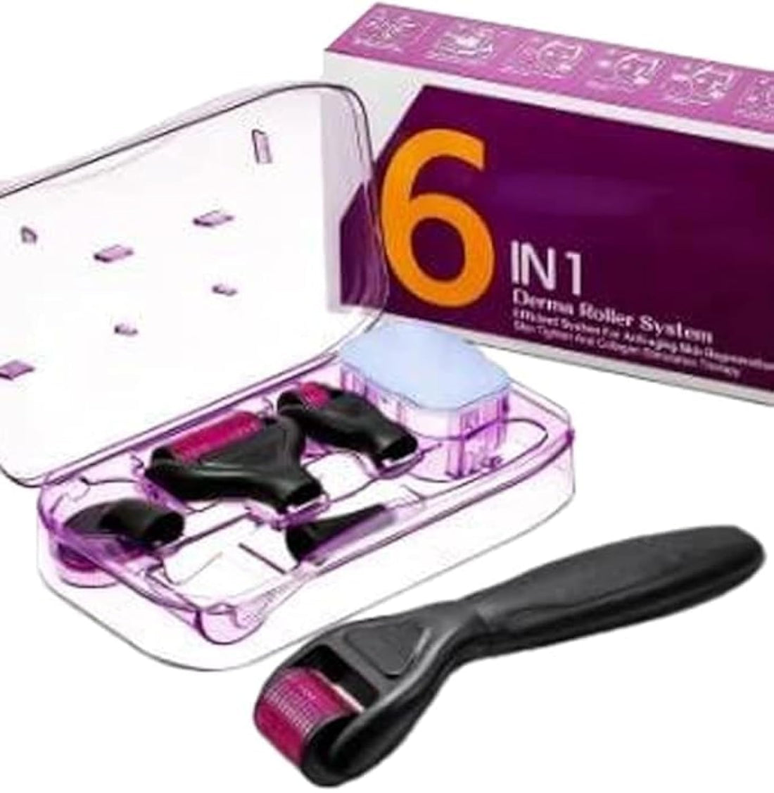 Derma Roller Microneedle Dermaroller Needles: Face Hair Growth 540 Microneedling 0.5mm 1mm 1.5mm 2mm Needling Regrowth Dermal Scalp Skin Loss Facial Roll Beard Grow Rollers Alcohol Needler
