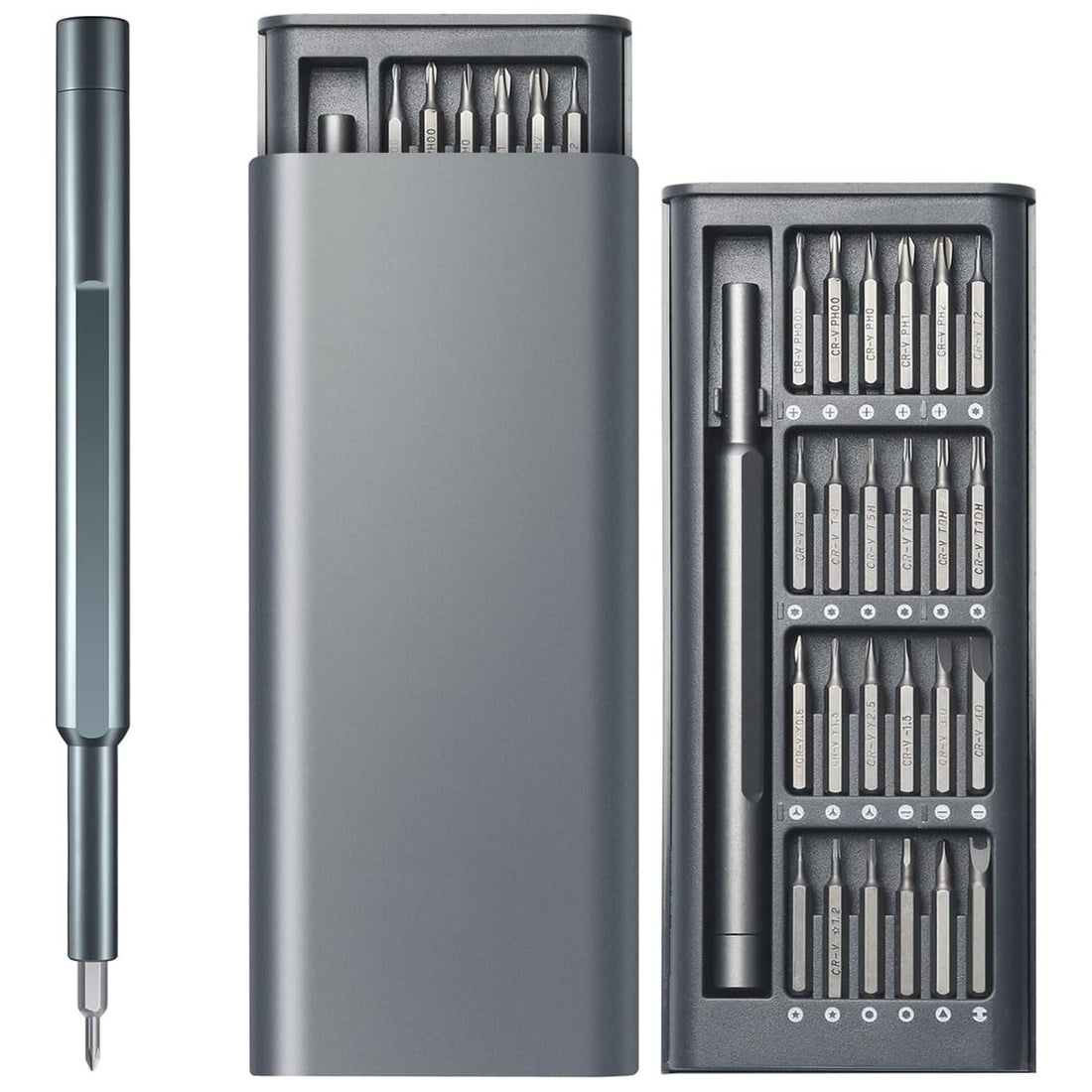 ANYUAN Screwdriver Set, 24 in 1 Precision Mini Screwdriver,Magnetic Driver Bits Set with Aluminum Case Repair Kit,Suitable For Use In Electronics Smartphone Watch Eyeglasses PC MacBook