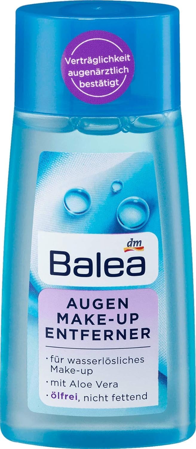 Balea Eye Make-Up Remover, 100 ml,Without alcohol (ethanol),For water-soluble make-up,With aloe vera,94% of natural origin