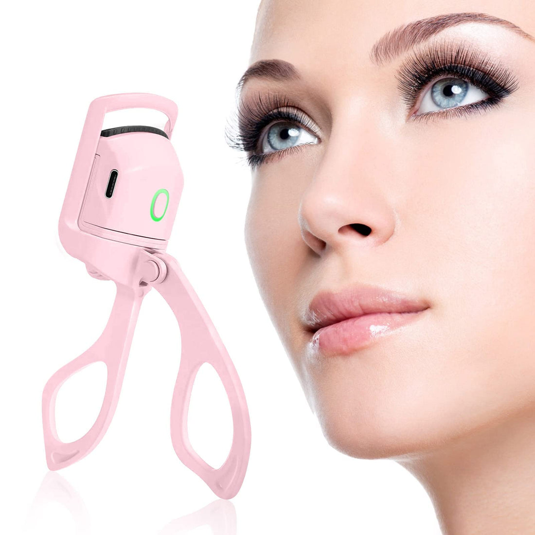 Heated Electric Eyelash Curlers, Long Lasting USB Rechargeable Curly Lash Curler, 2 Heating Modes Quick Pre-Heat Eye Lashes Curler, Stable Temperature No Harm to Lashes' Eyelash Curler (Pink)