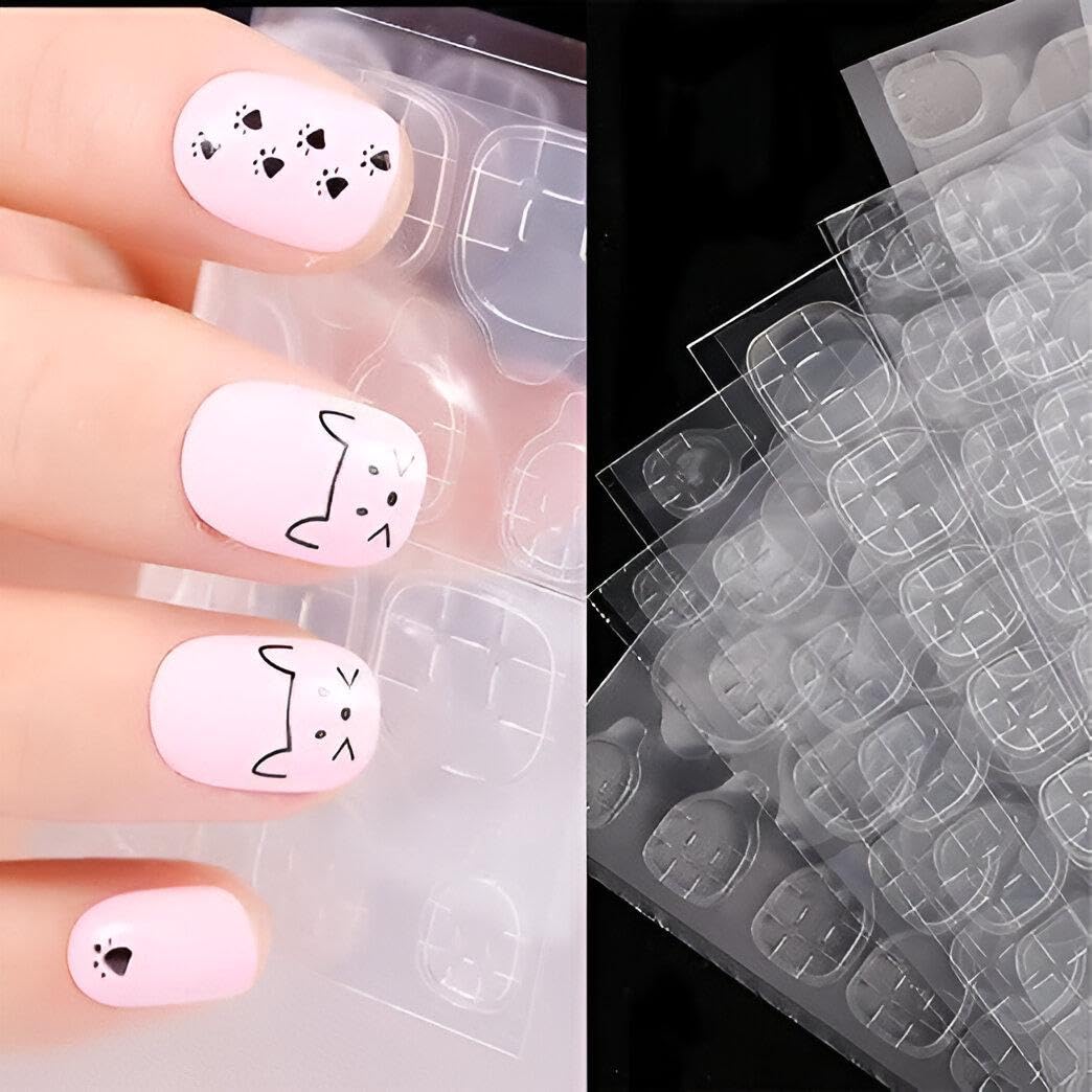 Double-Sided Nail Tape - 24-count eco-conscious adhesive strips for nails, allowing seamless application for nail art enthusiasts seeking unique styles. (باكيت 24 قطعه)