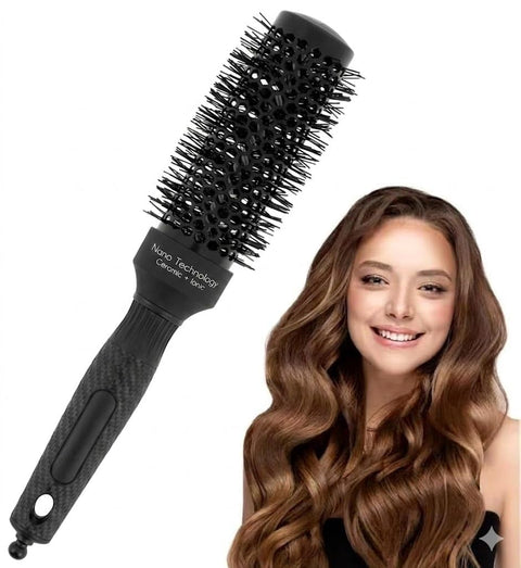 Round Brush for Blow Drying,Thermal Nano Ionic Round Drying Hair brush Professional for Styling Hair Curling Brush-black color (25mm)