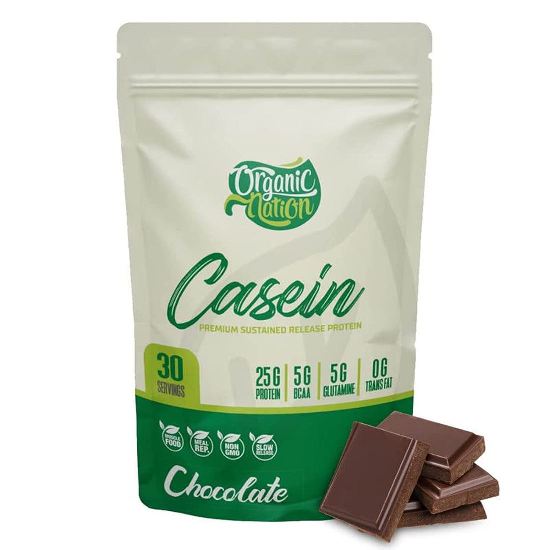 Organic Nation | Casein | NON-GMO | High Protein Source | Promote Muscle Growth | Boosts the Immune System | Helps with Recovery | 900g | 25g Protein | 30 Servings | Chocolate