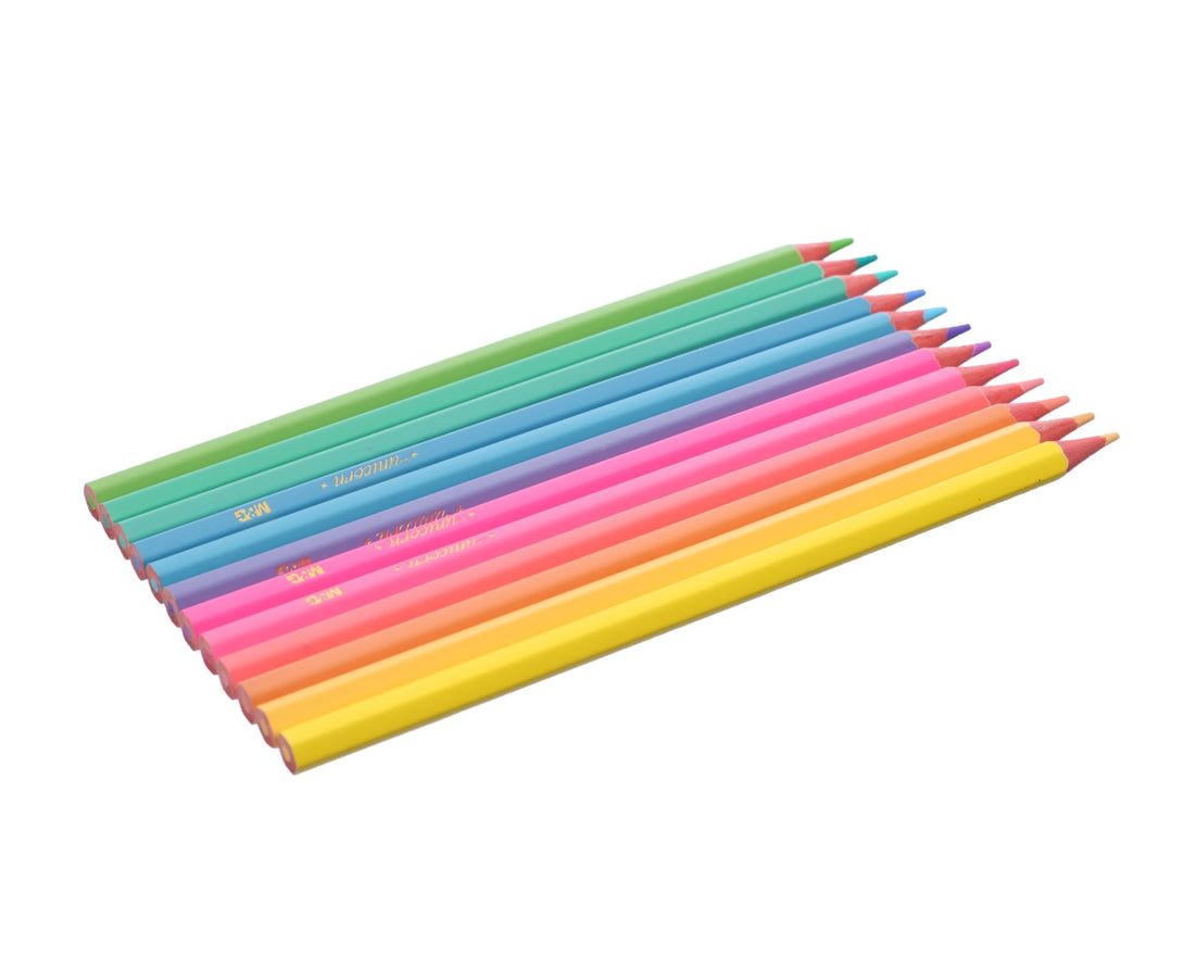 M&G Wood Colored Pencils, Vibrant Artistic Creations, Smooth Lead, 12 Colors