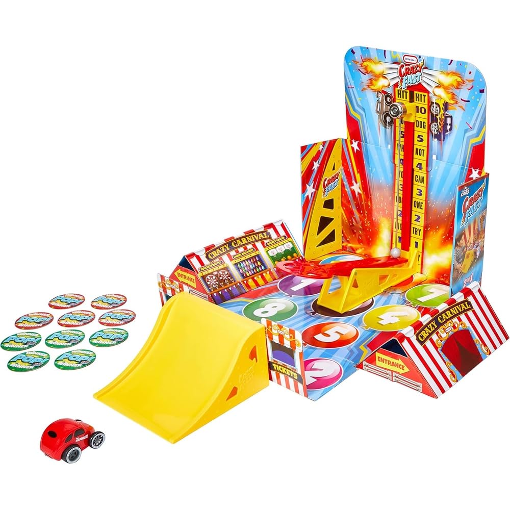Little Tikes - Crazy Fast Flip & Fly Carnival Playset with One Pullback Car - 662423