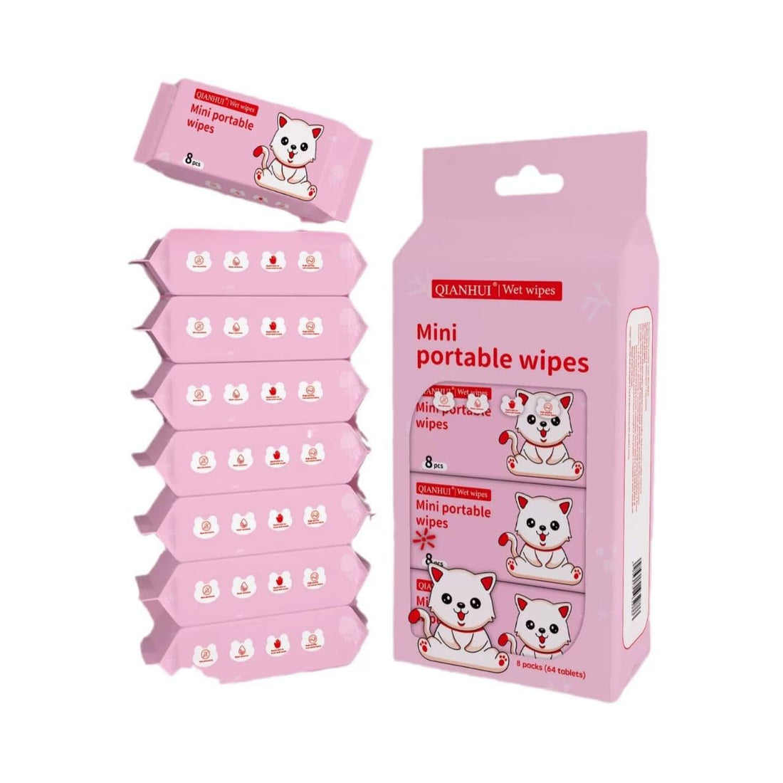 Pocket Baby Wipes Pack of 64 Wipes (Random Color)