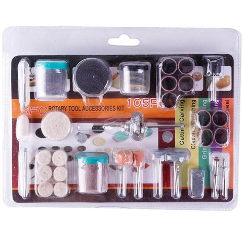 G.FIDEL 105 Pcs Rotary Tool Accessory Set Fits DIY Tools for Dremel Grinding Sanding Polishing Abrasive Drill Kit Rotary Power Tools Polishing Cutting 1/8" Shank