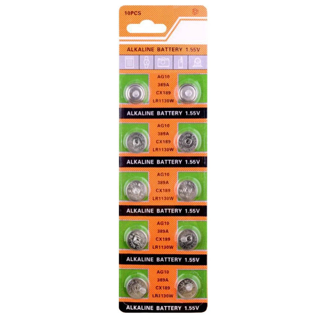 Generic 10PCS LR1130 AG10 SG10 389 189 1.5V Button Coin Cell Battery