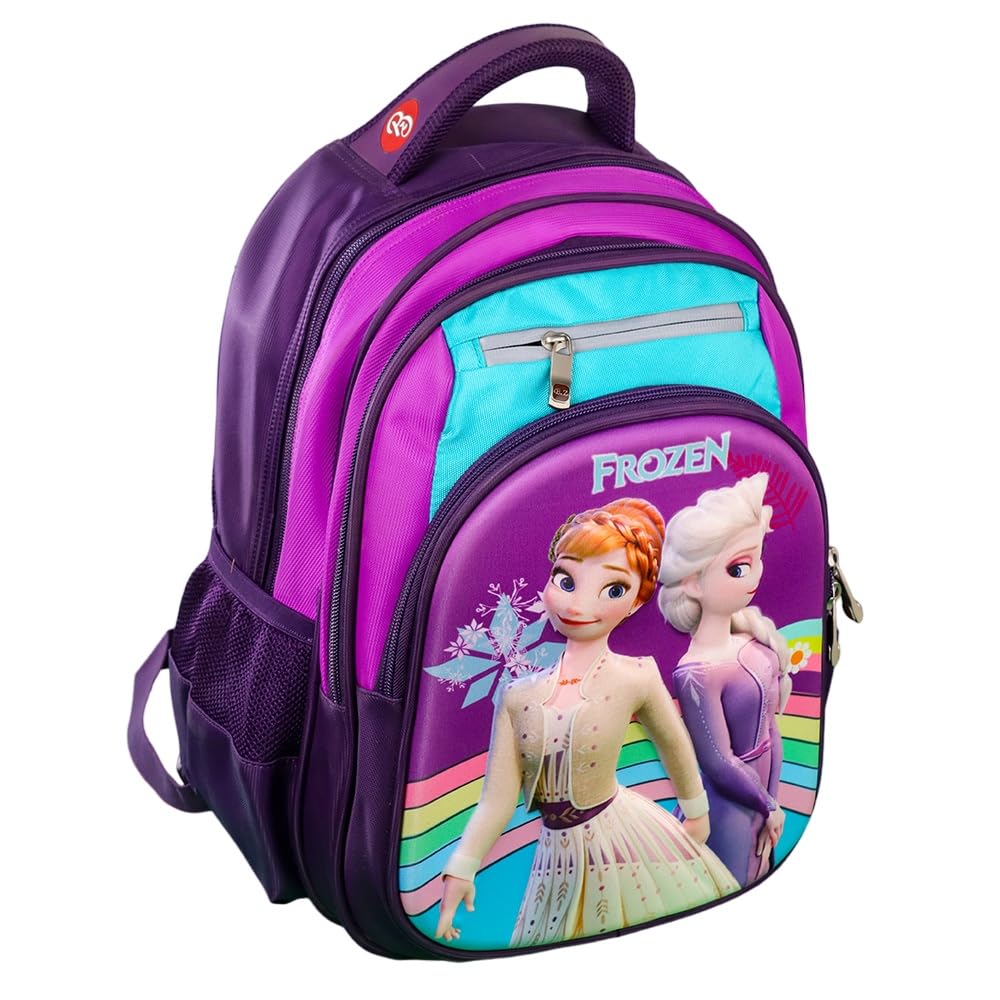 School Backpack, Purple Multi-Compartment Design with Turquoise Accents