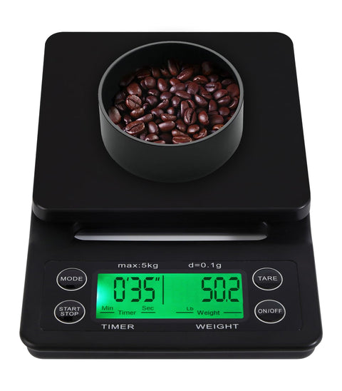 BASECENT Coffee Scale with Timer - 11lb/5kg Capacity, 0.1g Accuracy, Kitchen Scale with Countdown and Clockwise Timer, Espresso Scale with Timer for Pour Over, Espresso, Baking, and Jewelry
