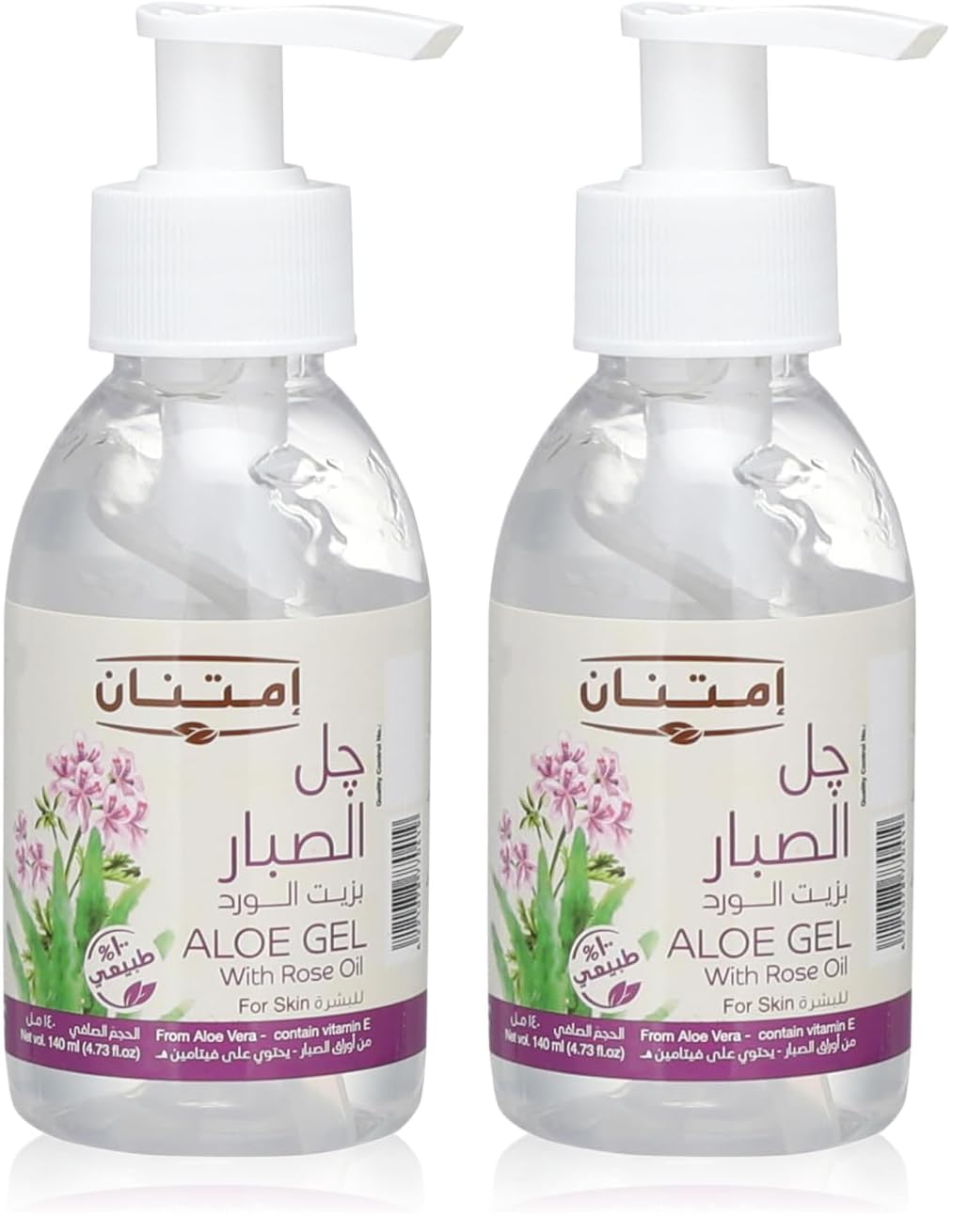 Imtenan Aloe vera gel with rose oil 140ml (Pack of 2)