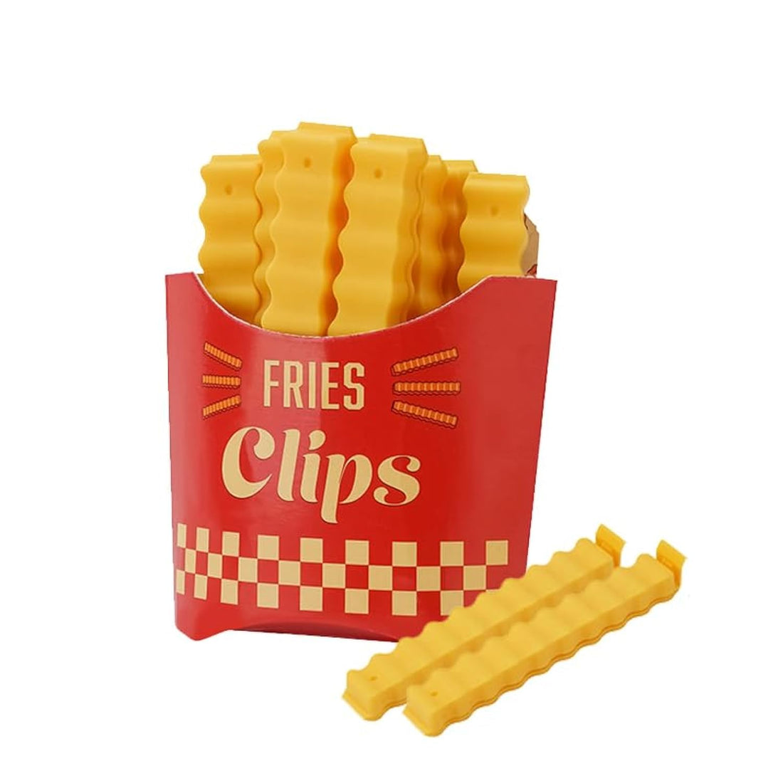 Portal Cute French Fries Fridge Magnets Decorative Crafts, French Fries Shaped Bag Clips for Sealing Opened Food Packages, Kitchen Decor, Fun Bag Clips