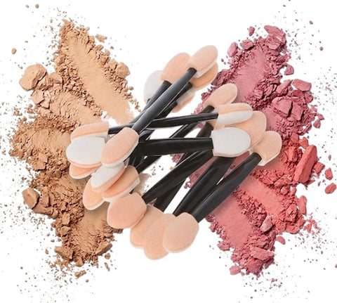 10 Pcs Disposable Eyeshadow Brush, Disposable Eye Shadow Brush Double Sided Sponge Applicator Makeup Oval -r Eyes Applicators Available Finished Sponge