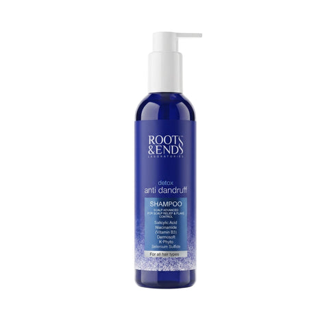 Roots & Ends Detox Anti-Dandruff Shampoo with Salicylic Acid, Niacinamide & Selenium Sulfide, Sulfate-Free, Paraben-Free, 250ml