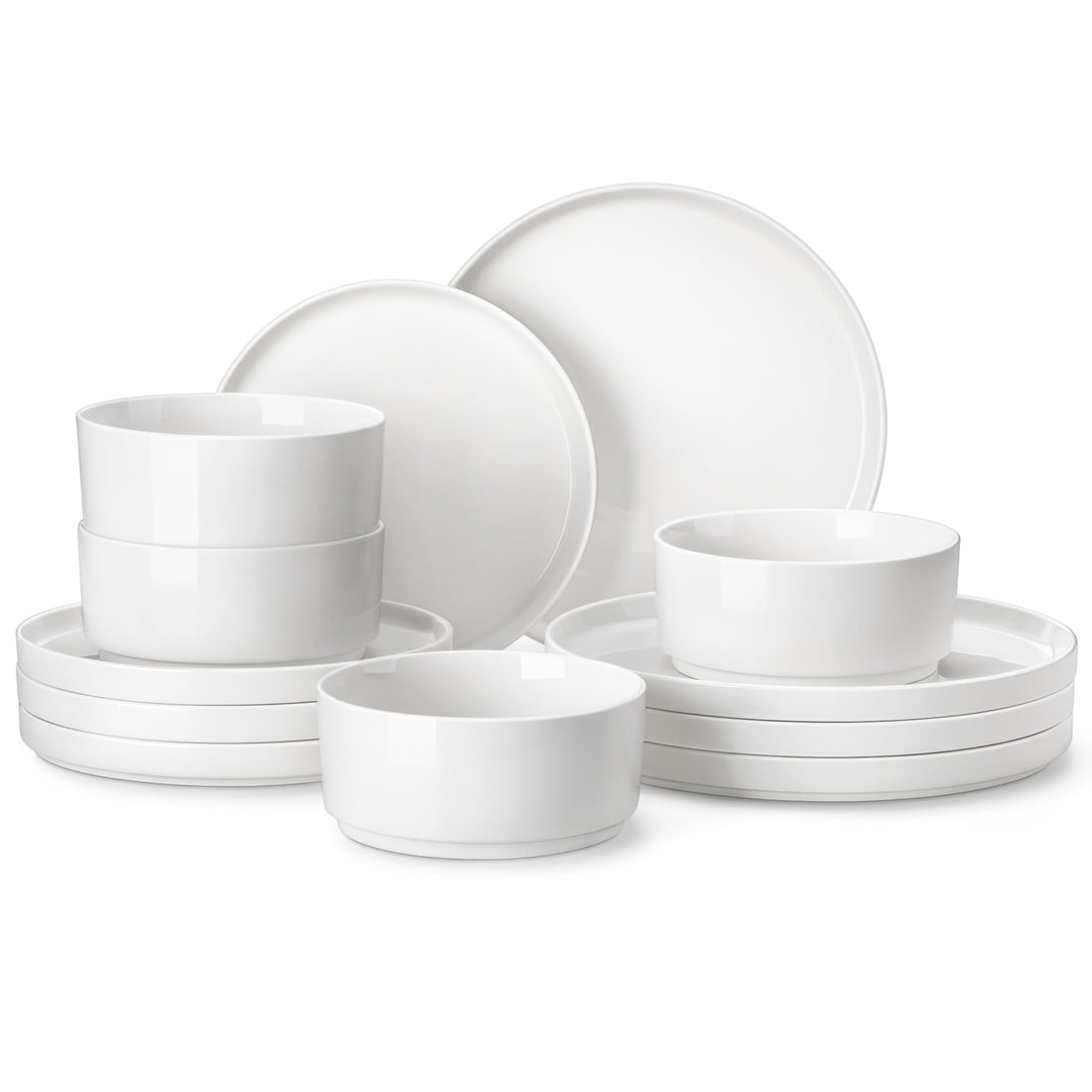 MALACASA Leah Series, White, Set of 12 Pieces, 4 Pers