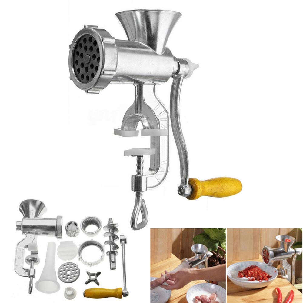 U/N Manual Meat Grinder，Meat Mincer Machine，Stainless Steel Sausage Maker，Meat Nut and Vegetable Chopper for Grind All Kinds of Poultry, Meat and Vegetables…