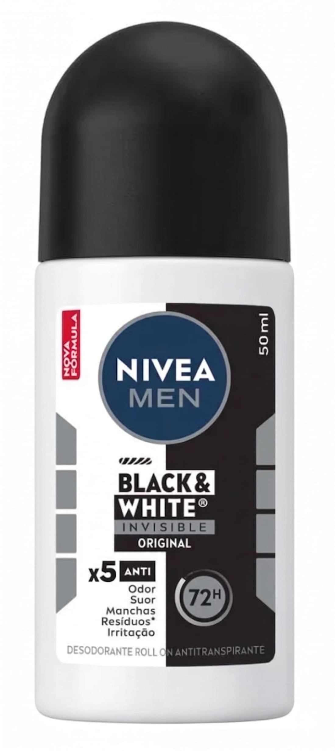NIVEA 48h Roll on Black and White Anti Perspirant Invisible Deodorant (50ml)