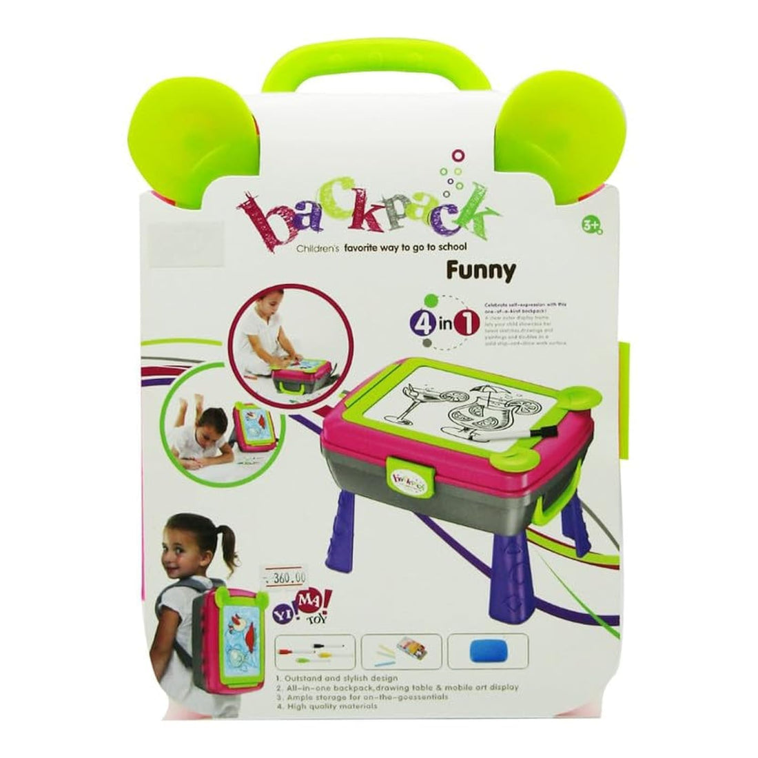 Dream Land Funny Backpack Whiteboard for Girls 0163 Multicolor