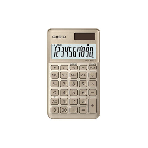 Casio CA77 SL-1000SC-GD-N-DP Portable Digital Calculator - Gold White