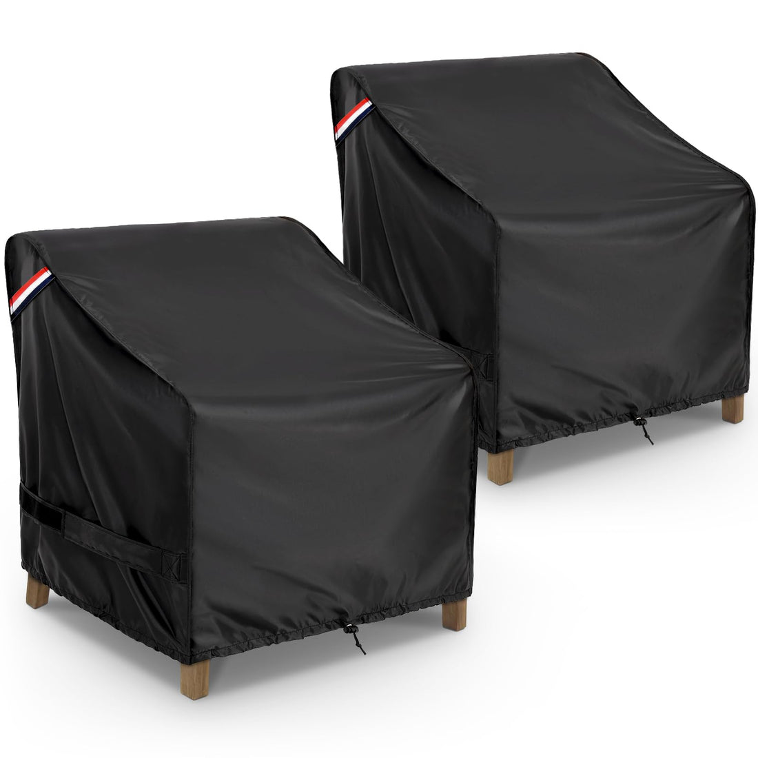 KylinLucky Patio Furniture Covers Waterproof for Chairs, Lawn Outdoor Chair Covers Fits up to 32 W x 37 D x36 H inches 2 Pack Black