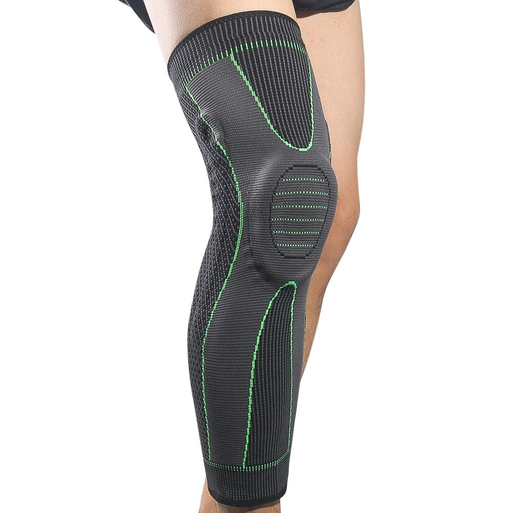 Full Leg Knee Braces, 1 piece Knee Supports for Women & Men, Extra Long Leg & Calf Braces Knee Sleeve for Joint Pain Relief, Arthritis, ACL, MCL, Sports, Injury Recovery