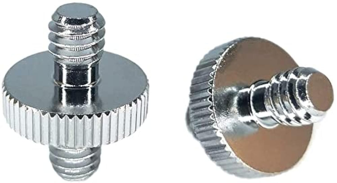 2 Pack Camera Double-Head Adapter Screw Standard 1/4"-20 Male to 1/4"-20 Male Threaded Tripod Screw Adapter for Camera/Tripod/Monopod/Ballhead/Light Stand