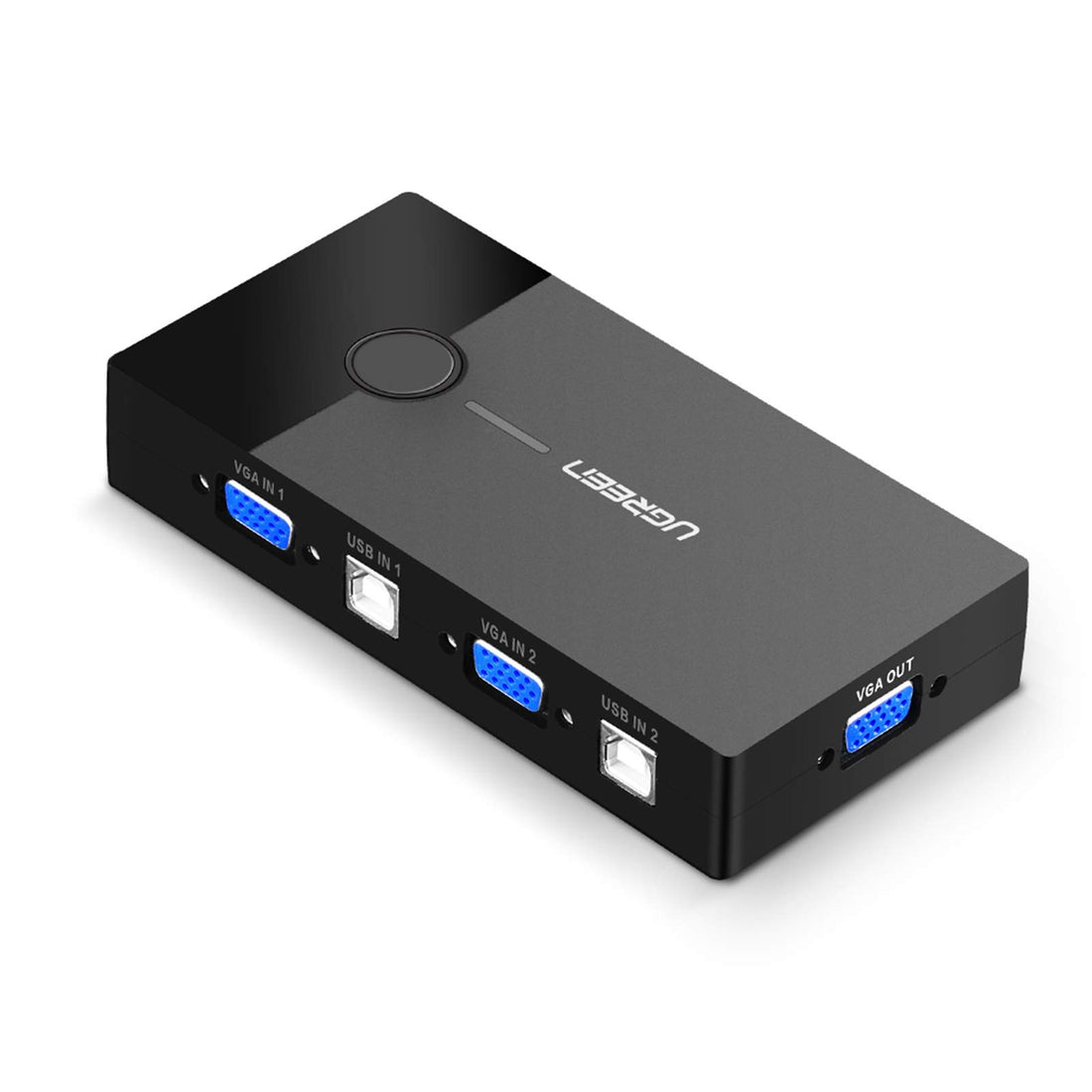 UGREEN USB KVM Switch Box 2 Port VGA Video Sharing Adapter 2 IN 1 OUT Manual Switcher with USB Cables for Computer, PC, Laptop, Desktop, Monitor, Printer, Keyboard, Mouse Control